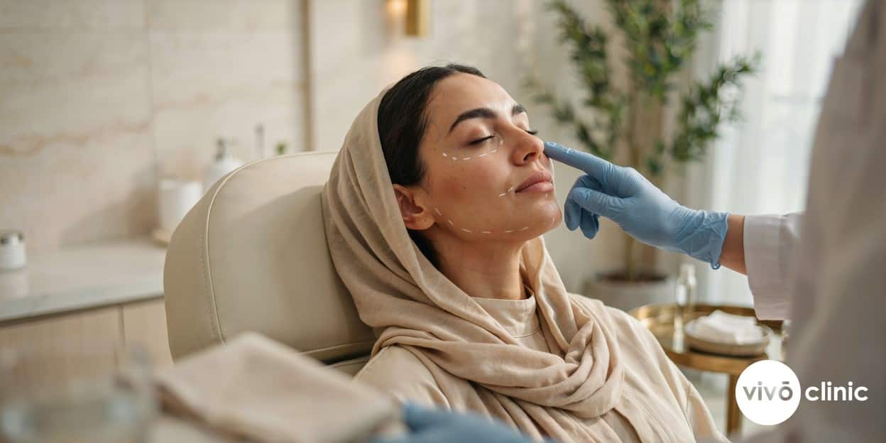 Dermal filler treatment for restored volume and refined facial contours at VIVO Clinic Dubai